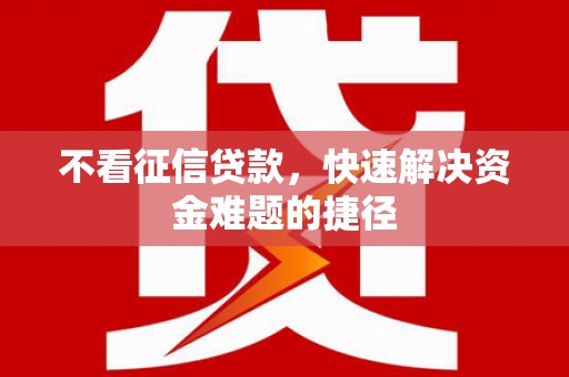 沧源不看征信贷款，快速解决资金难题的捷径