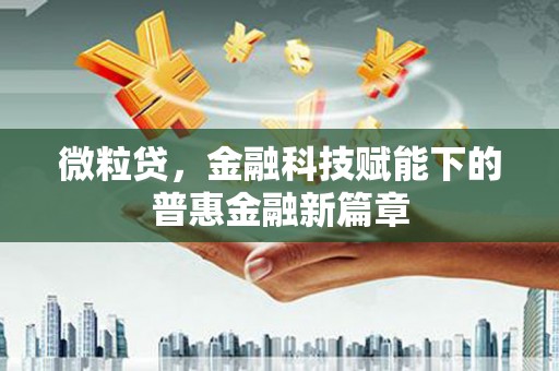 沧源微粒贷，金融科技赋能下的普惠金融新篇章