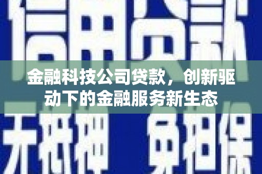 沧源金融科技公司贷款，创新驱动下的金融服务新生态