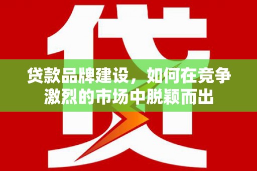 沧源贷款品牌建设，如何在竞争激烈的市场中脱颖而出