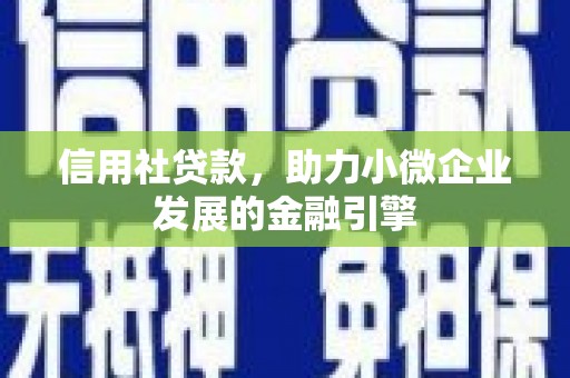沧源信用社贷款，助力小微企业发展的金融引擎