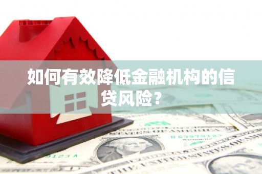 沧源如何有效降低金融机构的信贷风险？