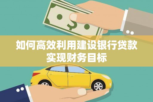 沧源如何高效利用建设银行贷款实现财务目标