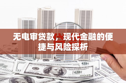 沧源无电审贷款，现代金融的便捷与风险探析