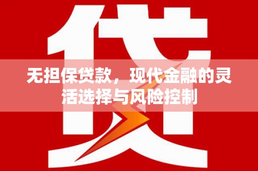沧源无担保贷款，现代金融的灵活选择与风险控制