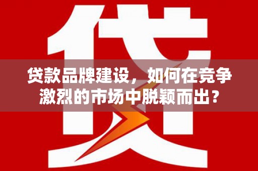 沧源贷款品牌建设，如何在竞争激烈的市场中脱颖而出？