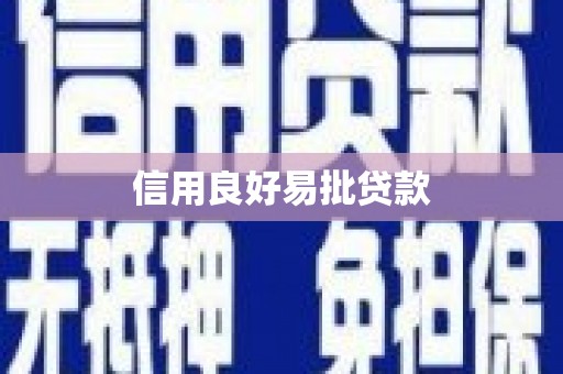 沧源信用良好易批贷款