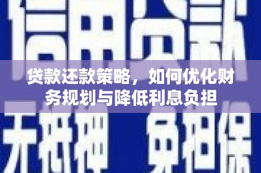 沧源贷款还款策略，如何优化财务规划与降低利息负担