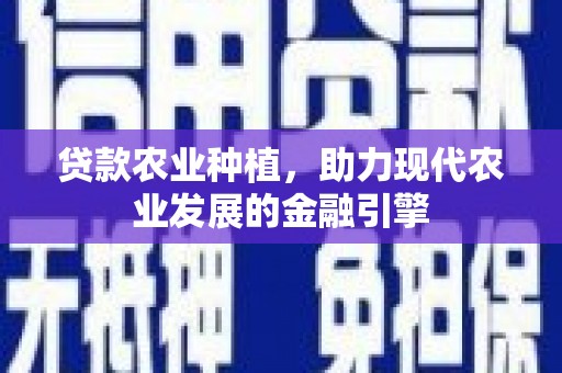 沧源贷款农业种植，助力现代农业发展的金融引擎