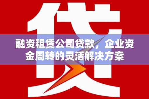 沧源融资租赁公司贷款，企业资金周转的灵活解决方案