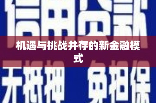 沧源机遇与挑战并存的新金融模式