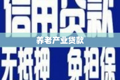 沧源养老产业贷款