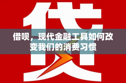沧源借呗，现代金融工具如何改变我们的消费习惯