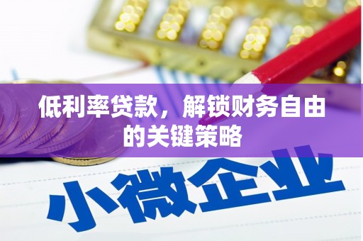 沧源低利率贷款，解锁财务自由的关键策略