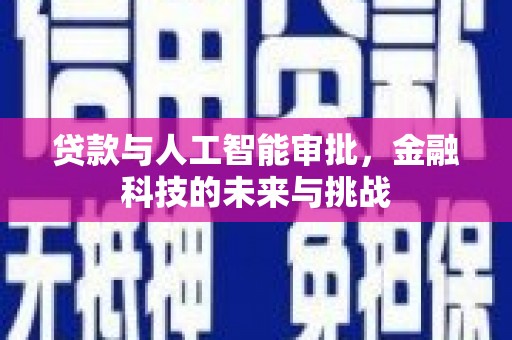 沧源贷款与人工智能审批，金融科技的未来与挑战