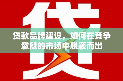 沧源贷款品牌建设，如何在竞争激烈的市场中脱颖而出