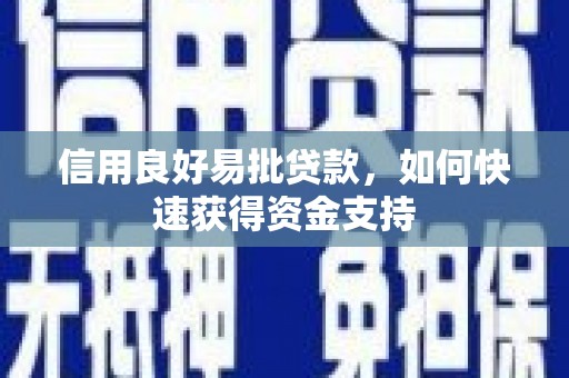 沧源信用良好易批贷款，如何快速获得资金支持