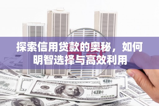 沧源探索信用贷款的奥秘，如何明智选择与高效利用
