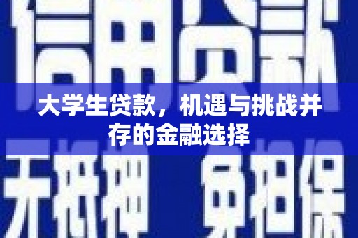 沧源大学生贷款，机遇与挑战并存的金融选择